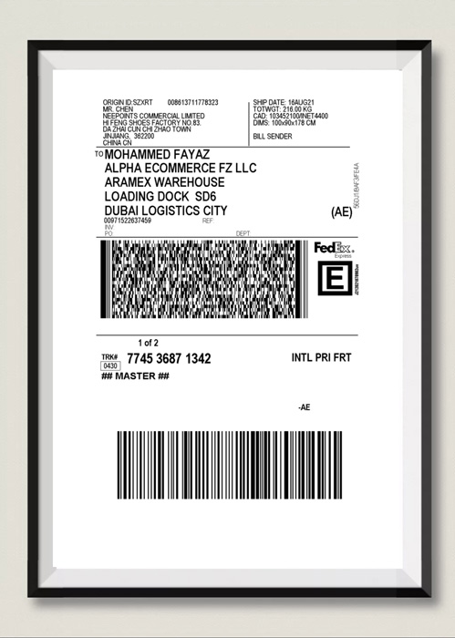 Fedex waybill
