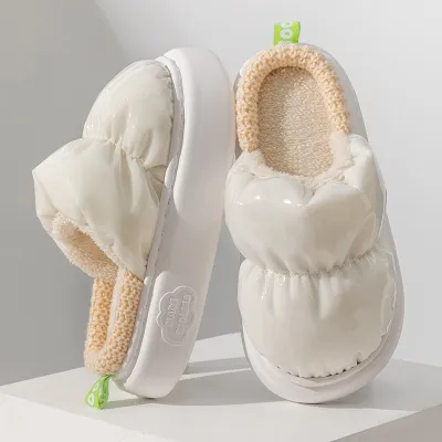 woman winter warm indoor slipper