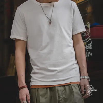 100% Color Cotton Knitted Multicolor Short Sleeve T-shirt Men tee