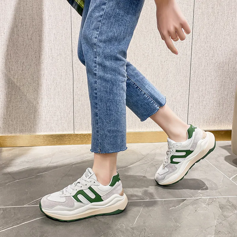 Women Leather Sport Running shoes