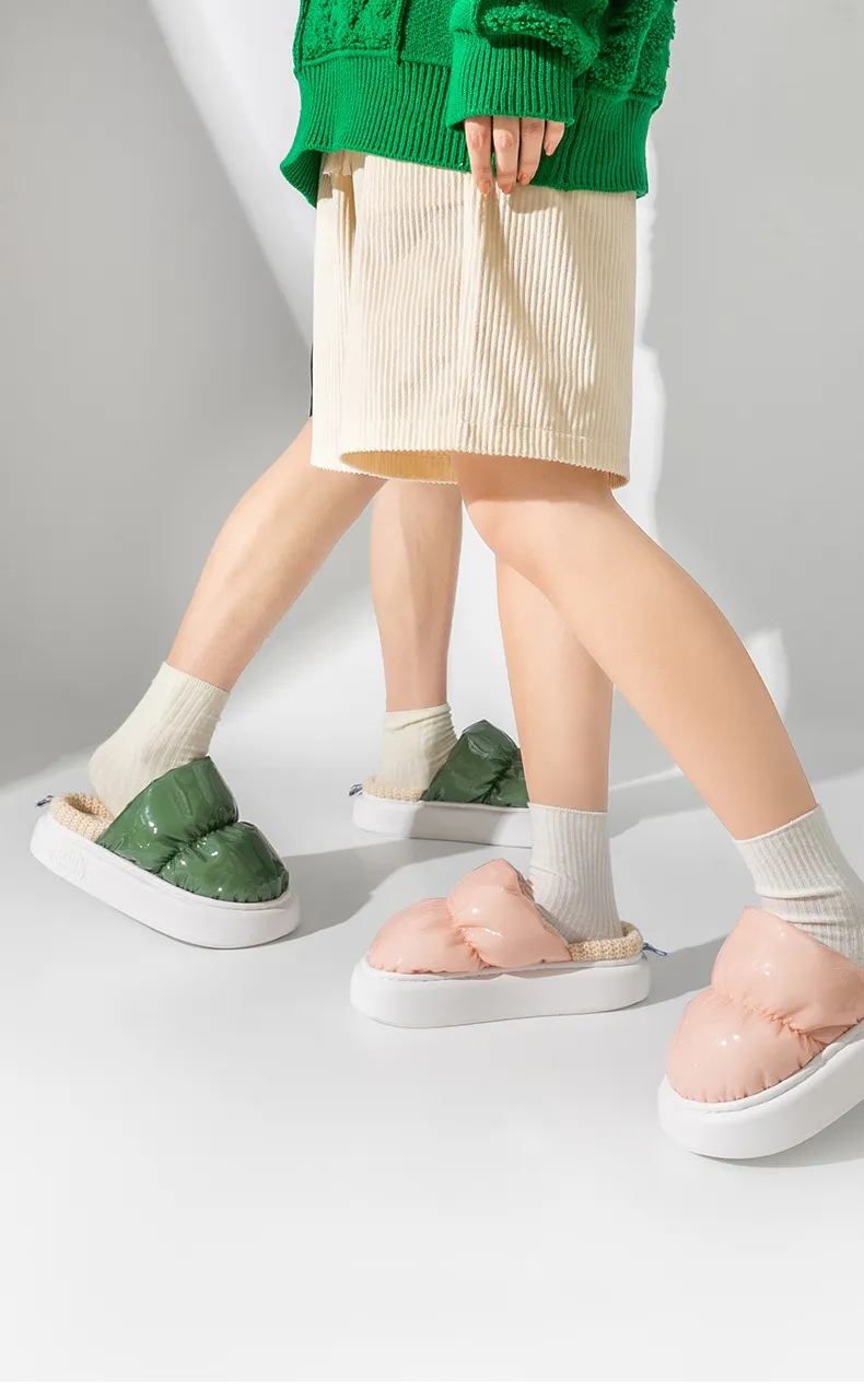 woman winter warm indoor slipper