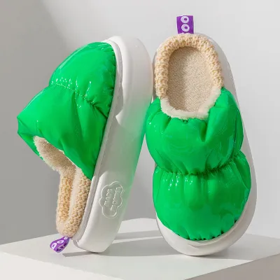 woman winter warm indoor slipper