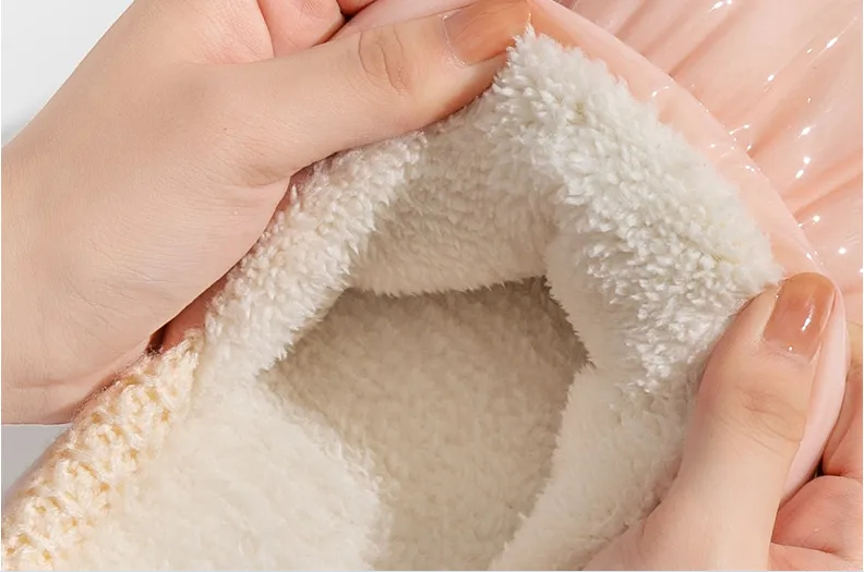 woman winter warm indoor slipper