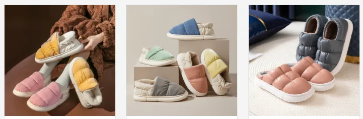 woman winter warm indoor slipper