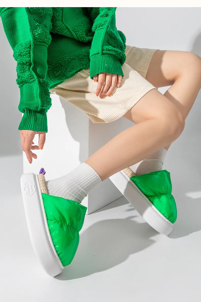 woman winter warm indoor slipper