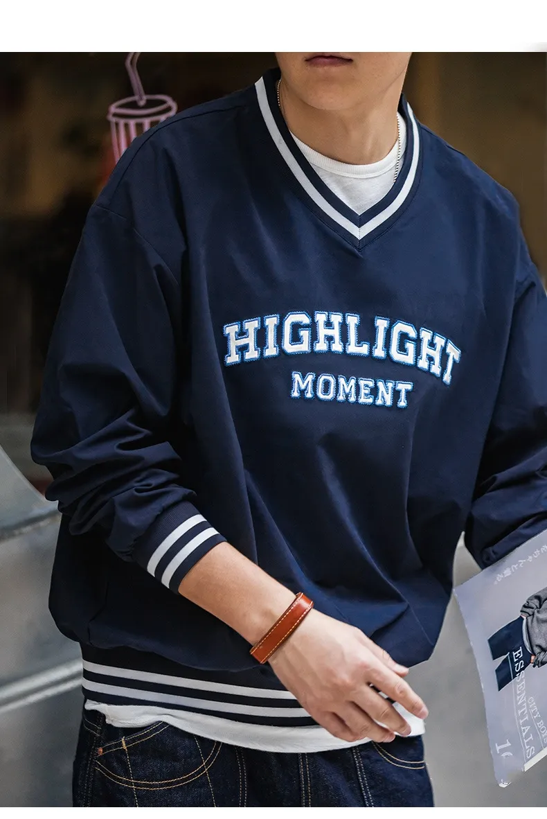 V-neck uniform sports shoulder long sleeve T-shirt