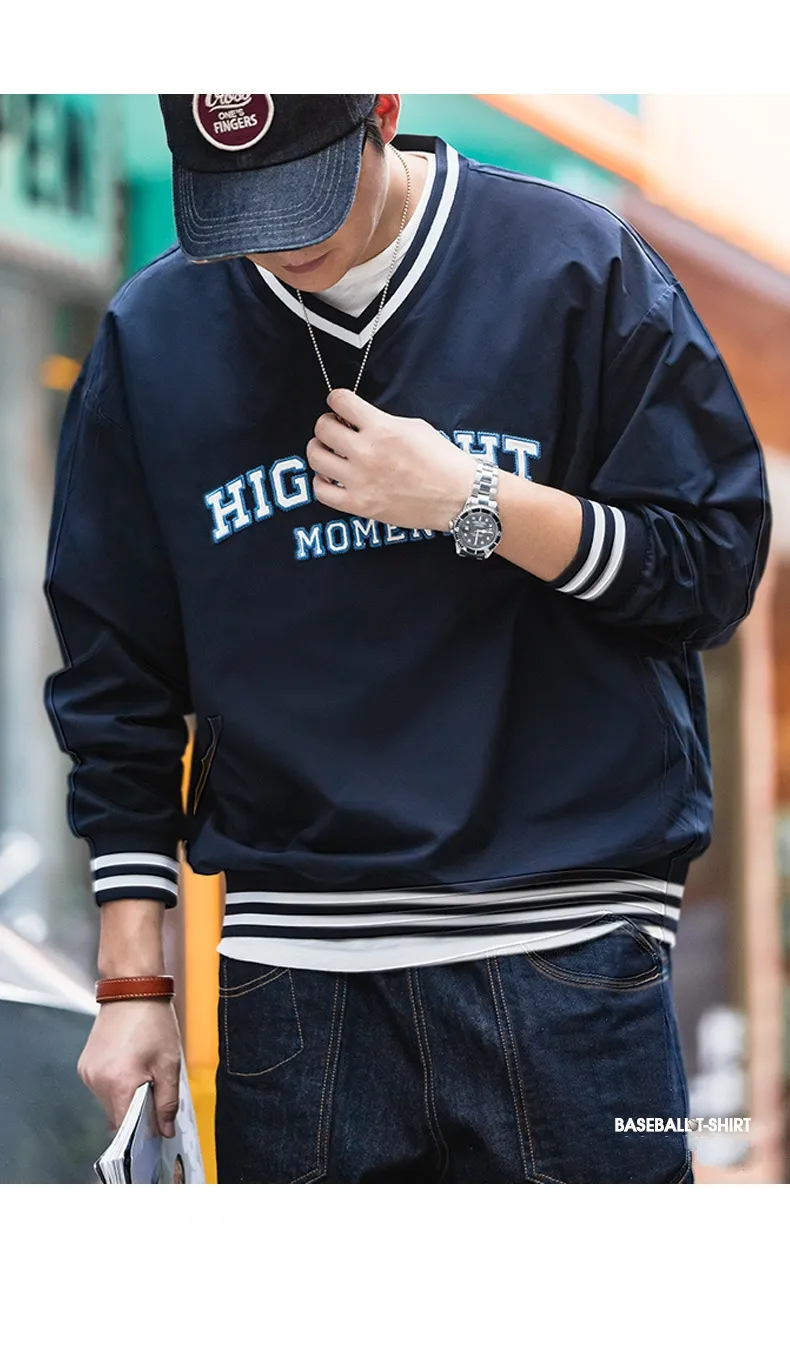 V-neck uniform sports shoulder long sleeve T-shirt