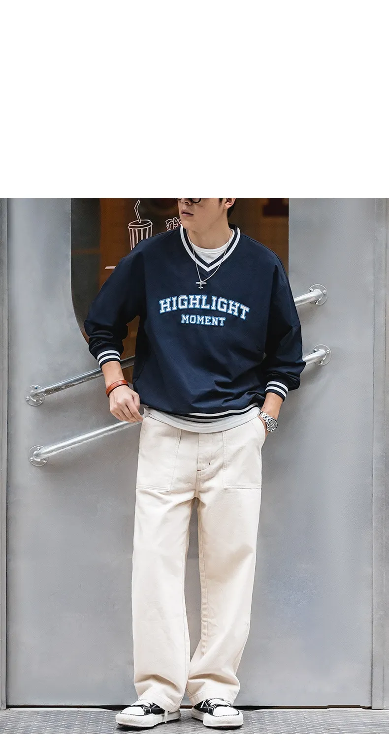 V-neck uniform sports shoulder long sleeve T-shirt
