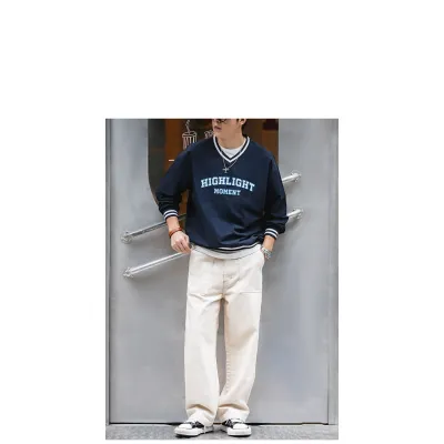 V-neck uniform sports shoulder long sleeve T-shirt