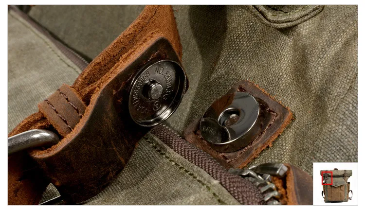 Oil wax canvas travel backpack