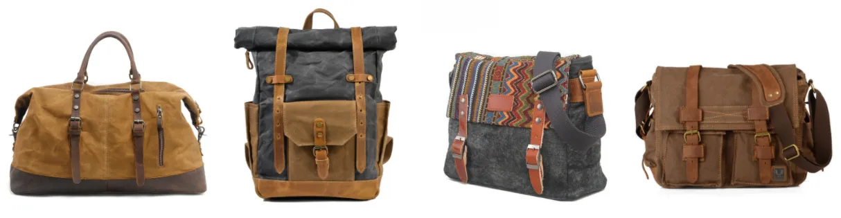 Oil wax canvas travel backpack