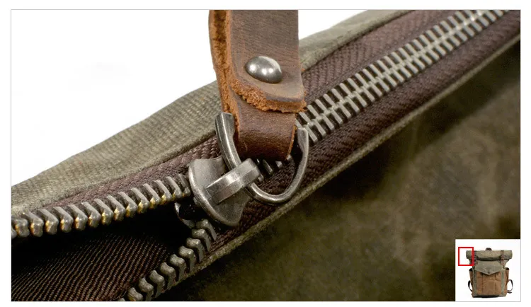 Oil wax canvas travel backpack