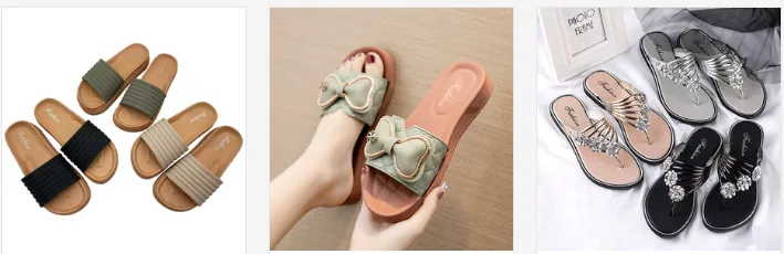 Sequined fashion slippers for ladies