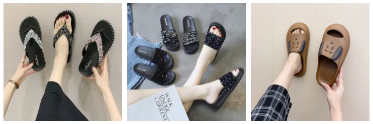 Sequined fashion slippers for ladies