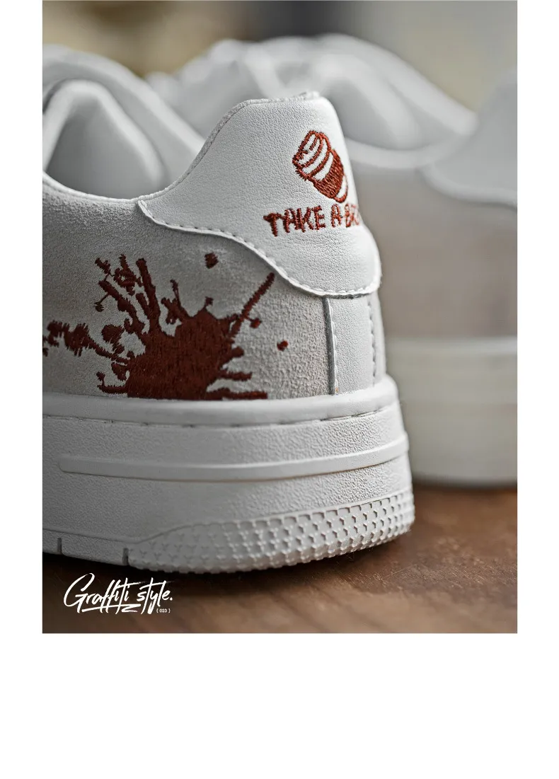 white painting sneakers