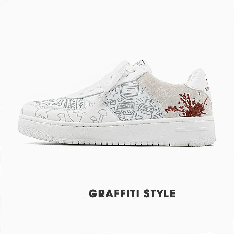 white painting sneakers