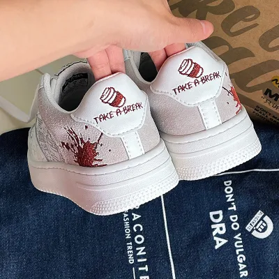 white painting sneakers