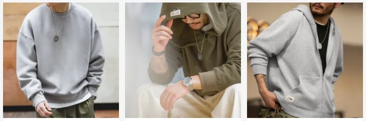 Hoodie with round neck and long sleeves