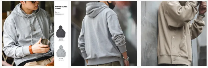 Hoodie with round neck and long sleeves