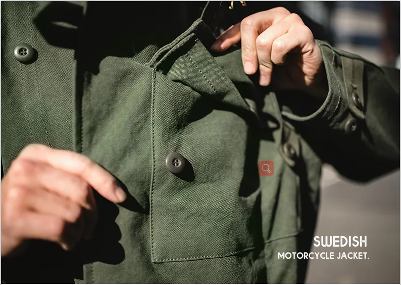 Cargo Japanese vintage Swedish biker jacket Ami Khaki cotton wash Army green jacket men Cargo Japanese vintage Swedish biker jacket Ami Khaki cotton wash Army green jacket men