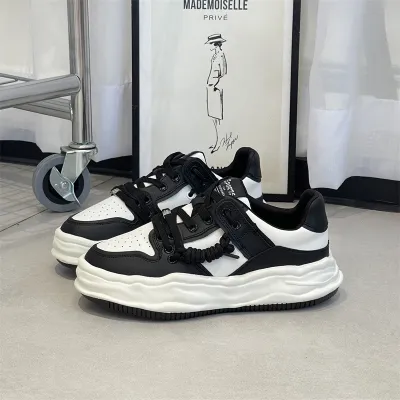 thick sole leather casual shoes