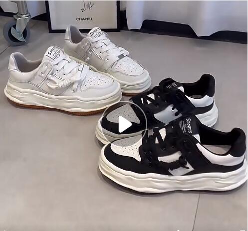 thick sole leather casual shoes