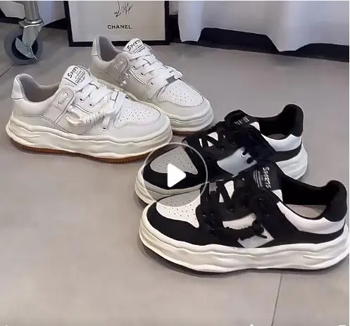 thick sole leather casual shoes