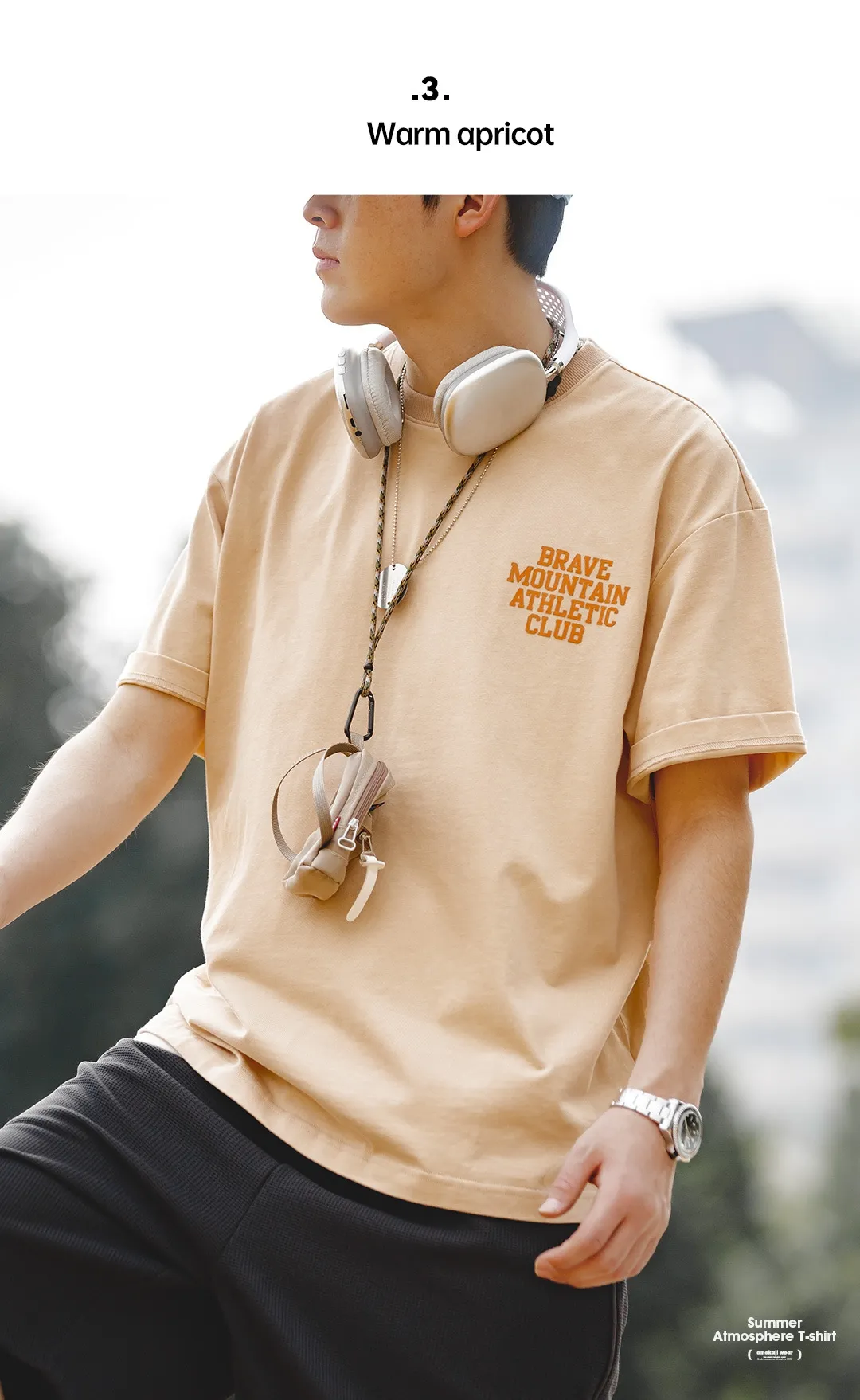 American casual Macaron color short sleeve T-shirt