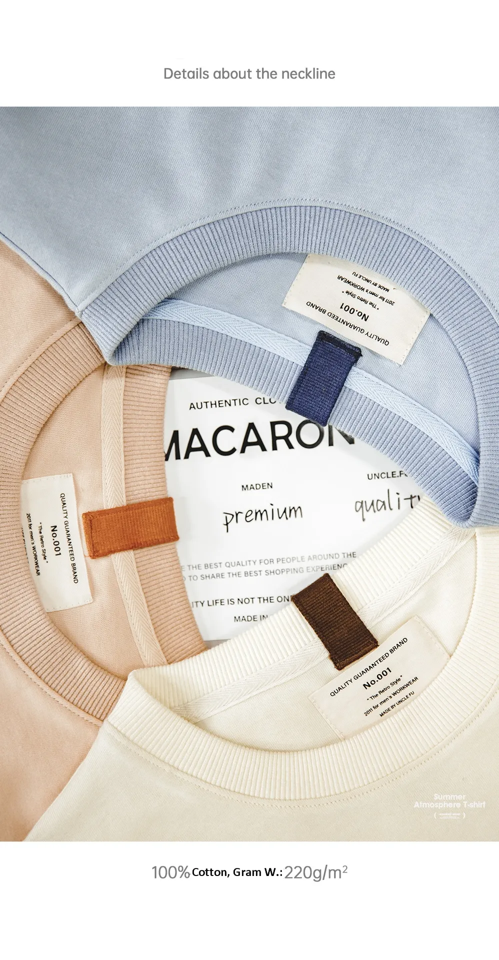 American casual Macaron color short sleeve T-shirt