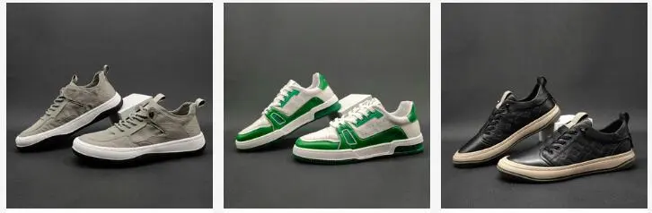 genuine leather men sneakers