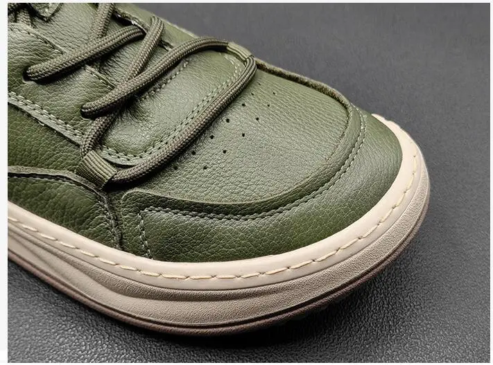 genuine leather men sneakers