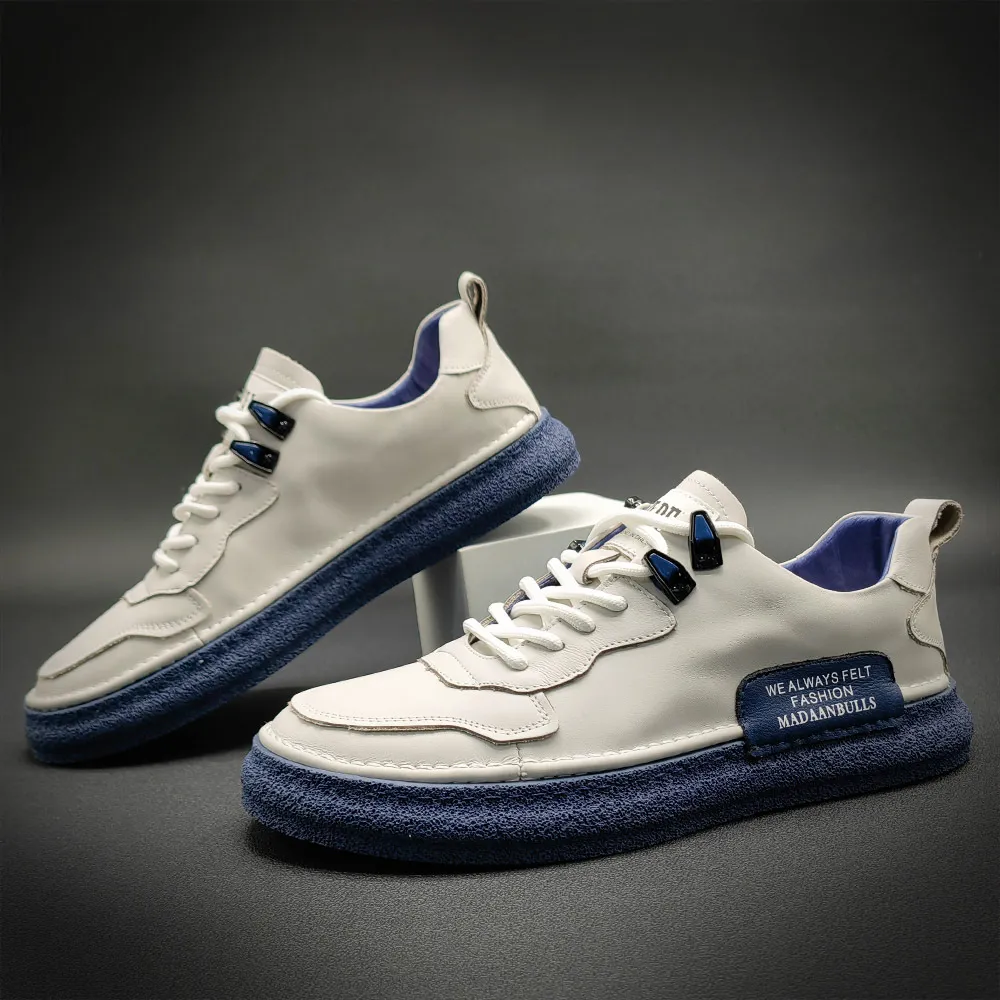 genuine leather men sneakers