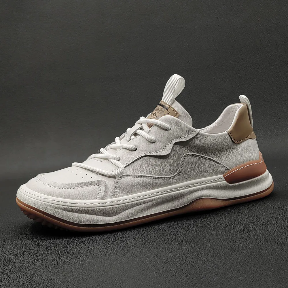 genuine leather men sneakers