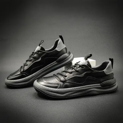 genuine leather men sneakers