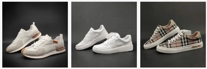 genuine leather men sneakers