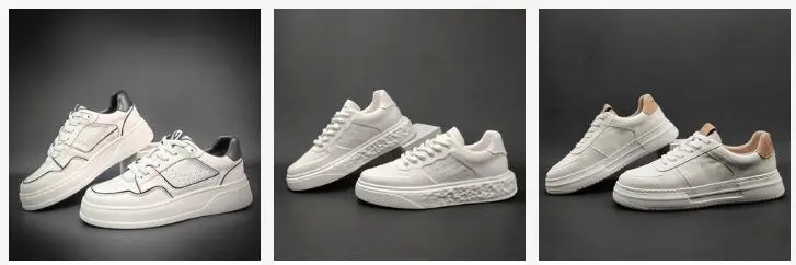 genuine leather men sneakers