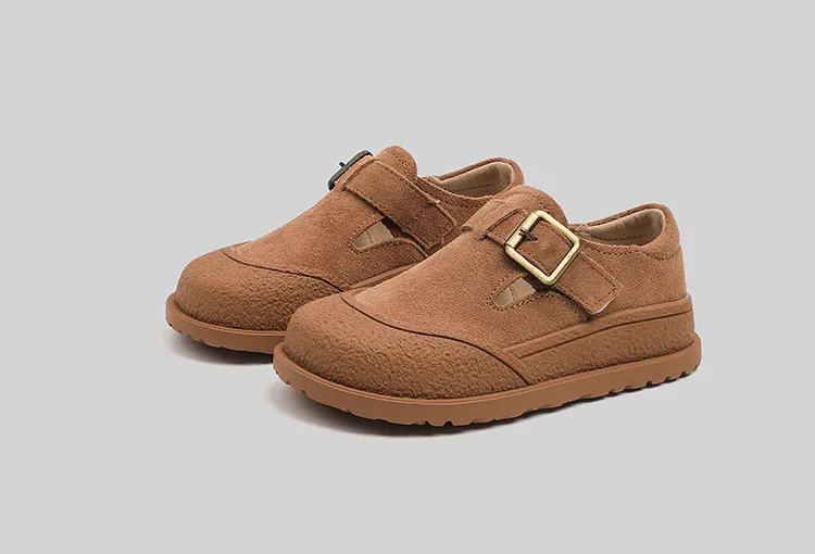 Children's leather cow suede anti-kick flat shoes Children's leather cow suede anti-kick flat shoes