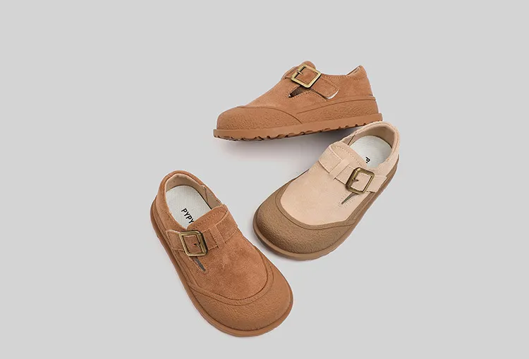 Children's leather cow suede anti-kick flat shoes Children's leather cow suede anti-kick flat shoes