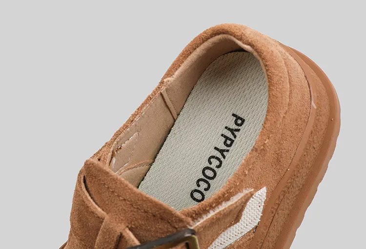 Children's leather cow suede anti-kick flat shoes Children's leather cow suede anti-kick flat shoes