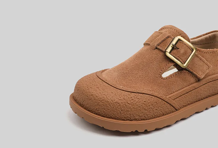 Children's leather cow suede anti-kick flat shoes Children's leather cow suede anti-kick flat shoes
