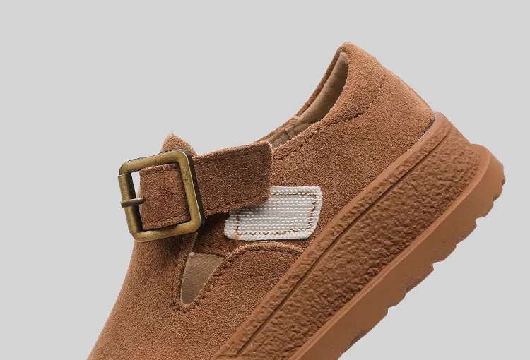 Children's leather cow suede anti-kick flat shoes Children's leather cow suede anti-kick flat shoes