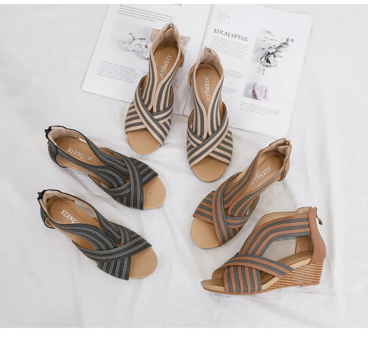 new arrival customized brand woman wedge sandal