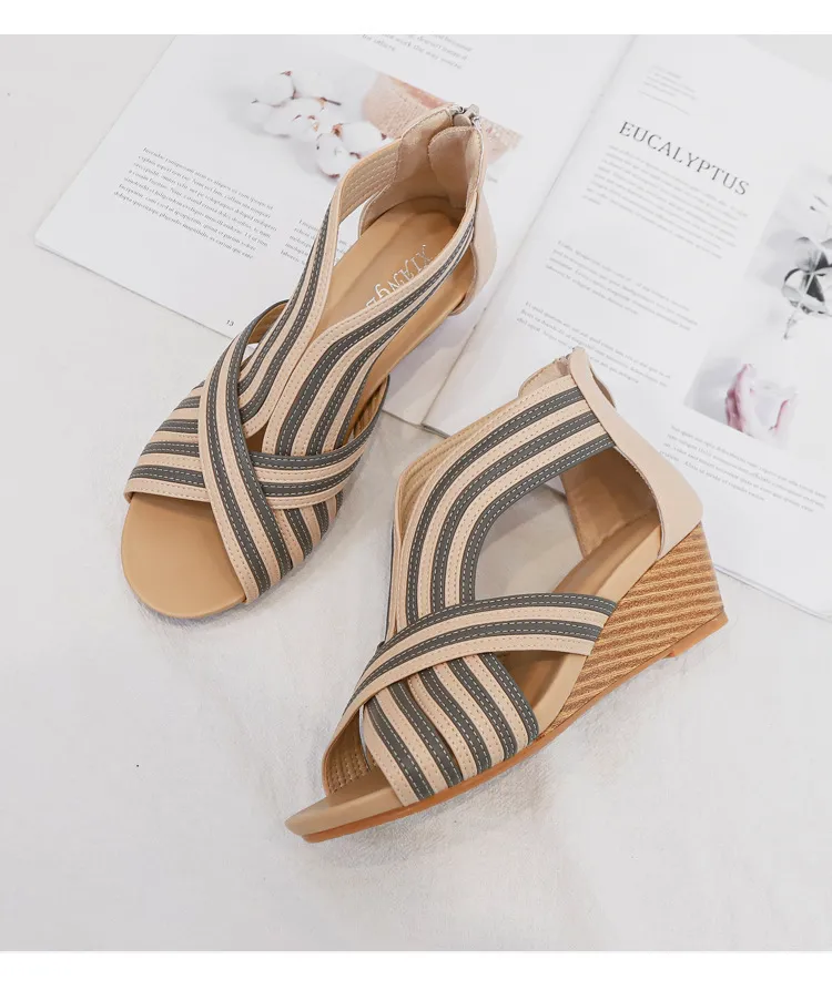 new arrival customized brand woman wedge sandal