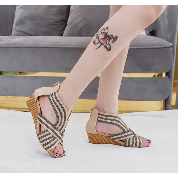 new arrival customized brand woman wedge sandal